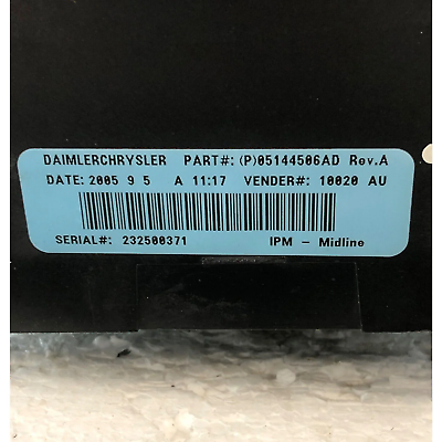 03 05 Dodge Caravan Power Module Fuse Box Relay Control Unit 05144506AD