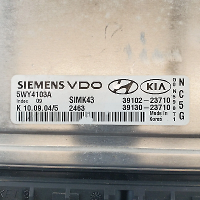 05-06 HYUNDAI TIBURON 39102-23710 ECU ECM COMPUTER BRAIN ENGINE CONTROL MODULE