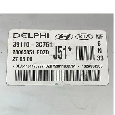06-08 Hyundai Sonata 3.3L Engine Control Unit ECU 391103C761 OEM