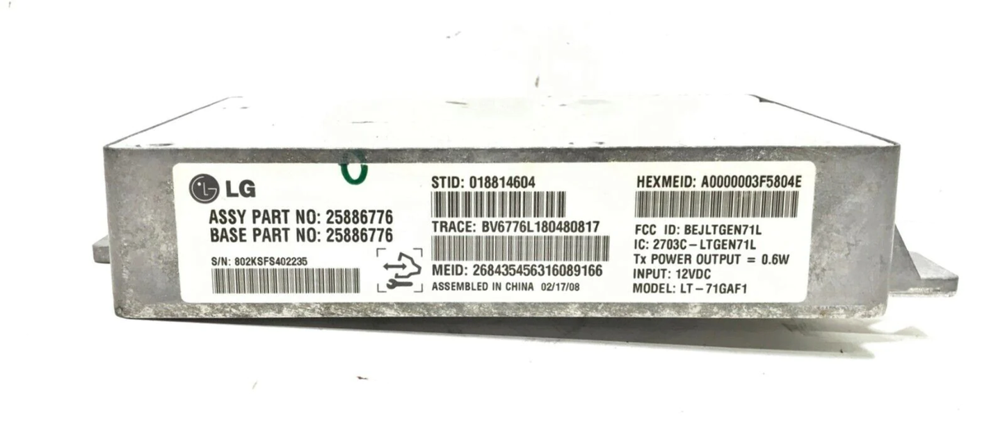 07-08 CHEVROLET IMPALA ONSTAR COMMUNICATION CONTROL MODULE 25886776 OEM