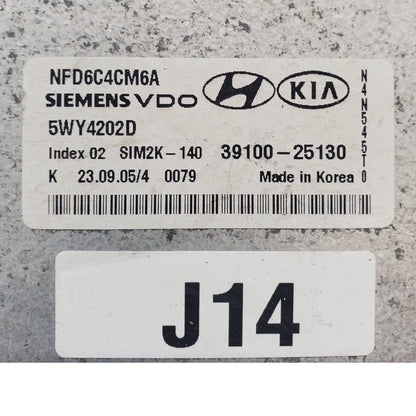 ✅ 06-08 Hyundai Sonata 2.4L Engine Control Module ECM Computer 39100-25130