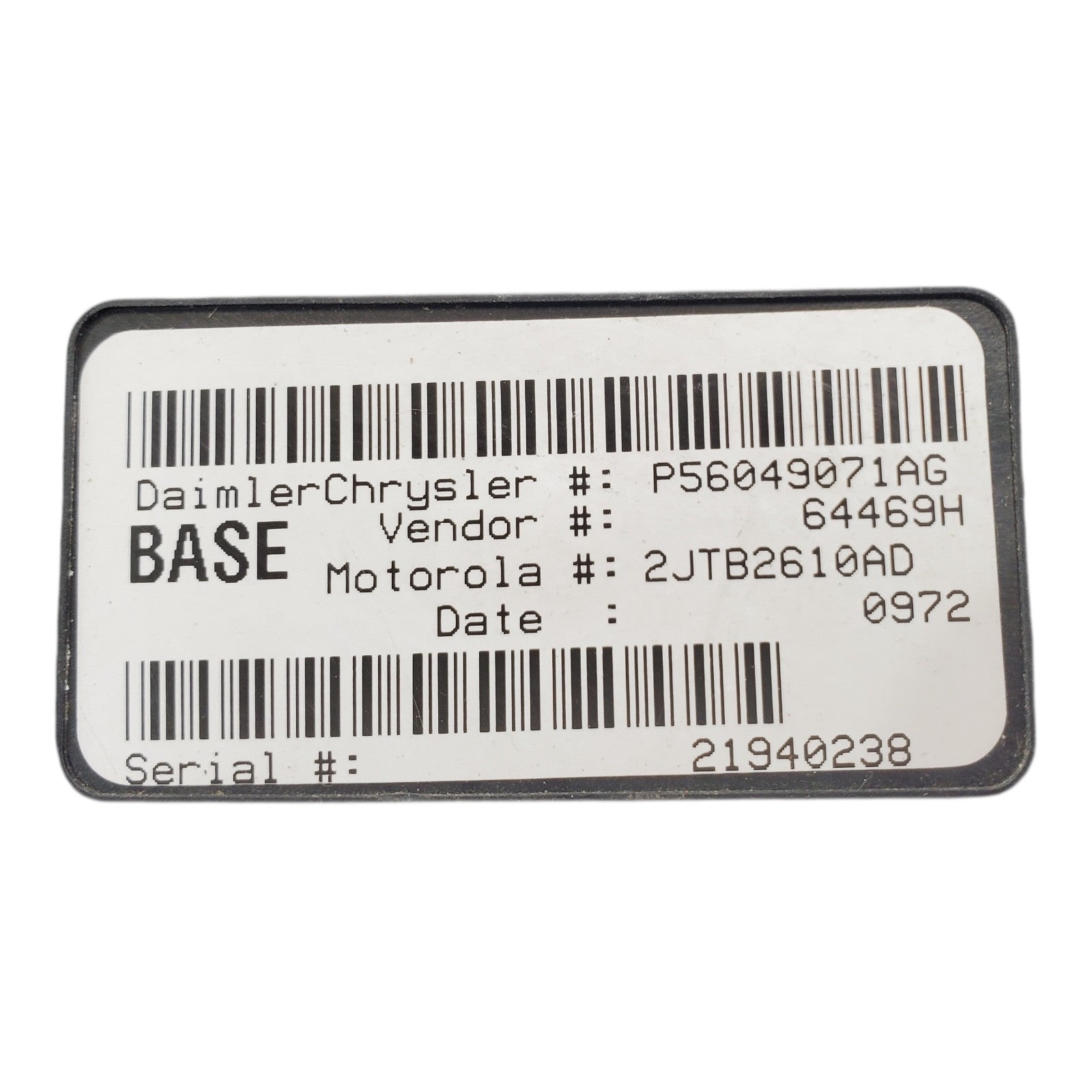 P56049071AG     Dodge Dakota Body Control Module BCM CTM 2002 2003