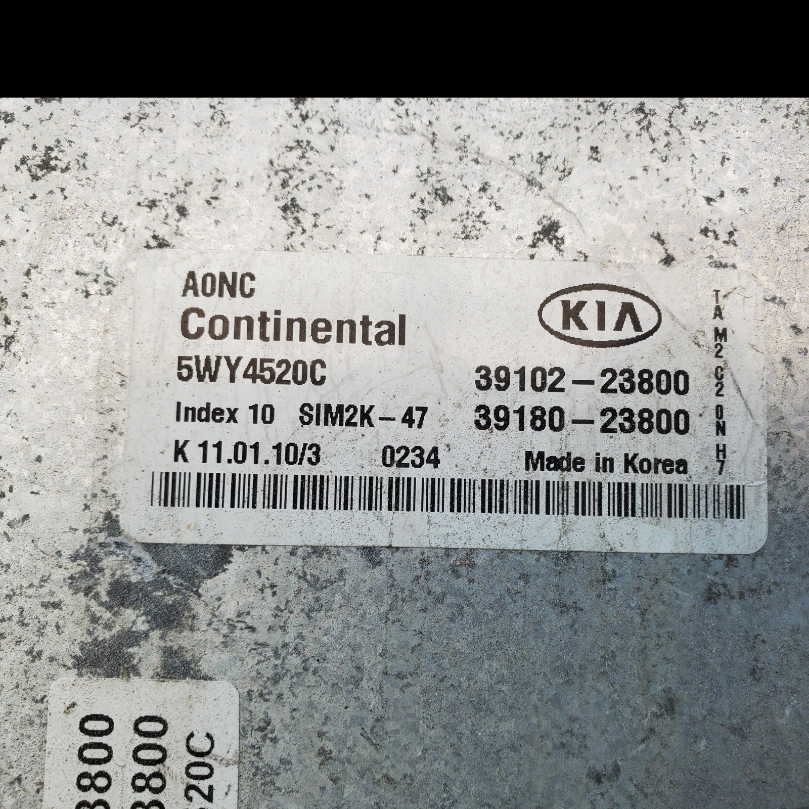 2010-2011 Kia Soul 2.0L Engine Computer Control Module Unit ECU 39102-23800 OEM