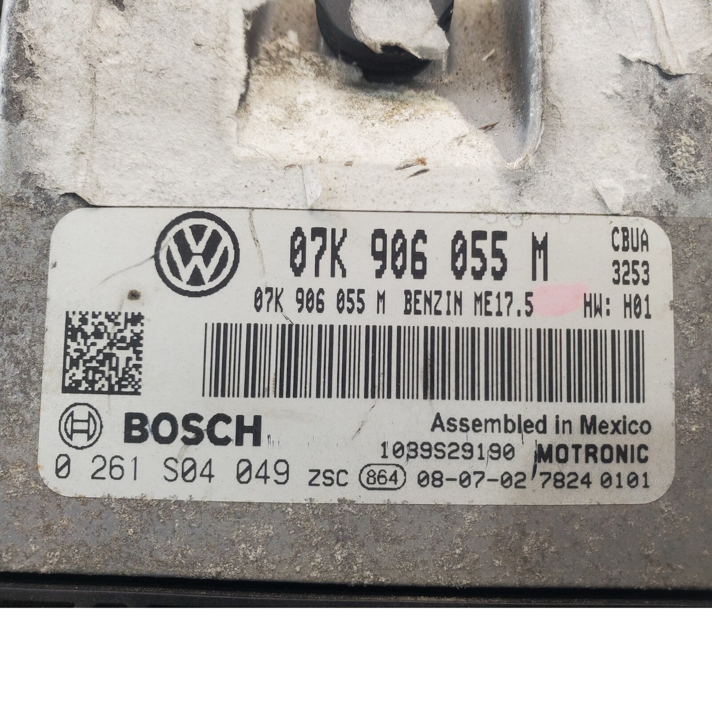 09 VW JETTA RABBIT 2.5L ECM ENGINE COMPUTER CONTROL MODULE 07K 906 055 M