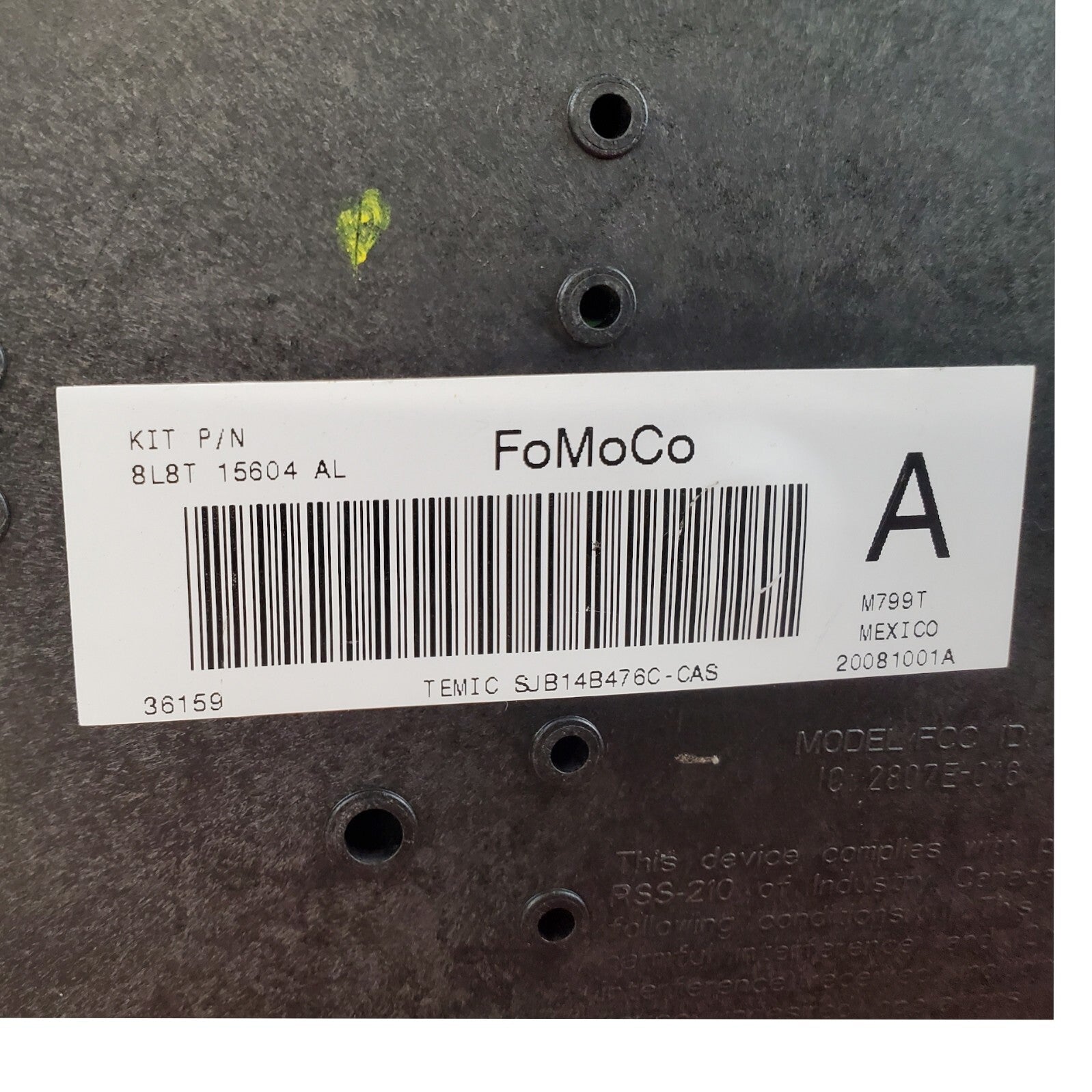 2009-2012 Ford Escape Interior Relay Fuse Box 8L8T-15604-AL 2010 2011 09 12 B16