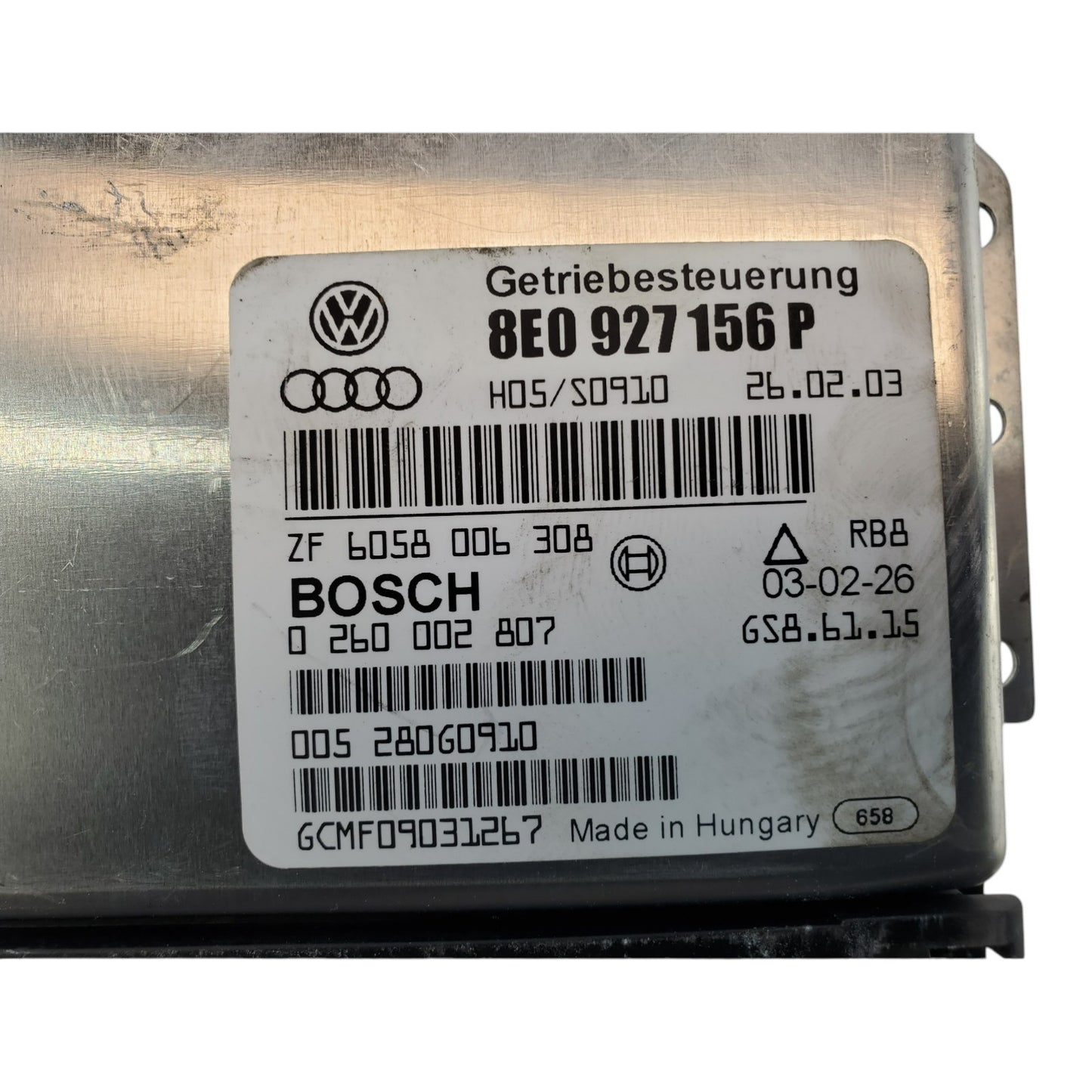 TRANSMISSION CONTROL MODULE AUDI A4 2003 2004 8E0927156P 1.8L TCM TCU OEM
