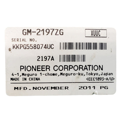 2010-2015 Chevrolet Equinox Pioneer Audio Radio Amplifier Unit GM-2197ZG