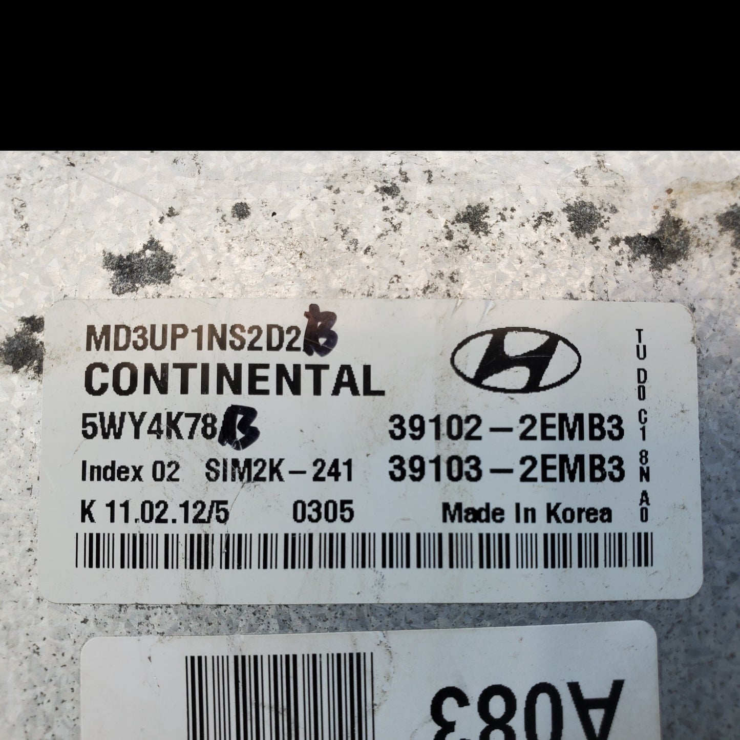 11 12 13 Hyundai Elantra 1.8 Engine Control Module Unit ECU ECM OEM 39102-2EMB3