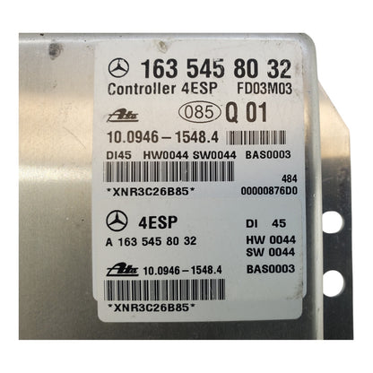 ABS MODULE ML350 Fits 00-05 MERCEDES ML-CLASS 163 545 80 32 1635458032