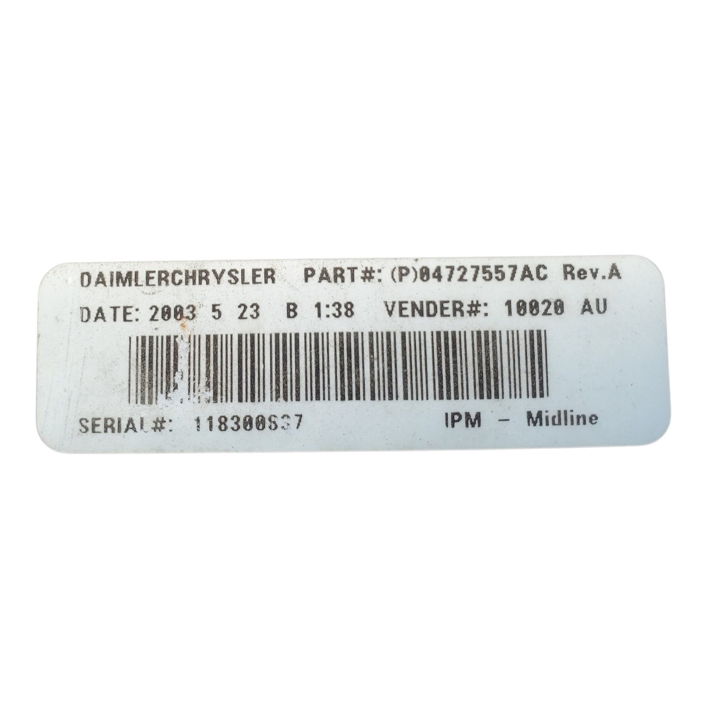 01-04 CHRYSLER DODGE INTERGRATED POWER CONTROL MODULE FUSE BOX 04727557AC OEM