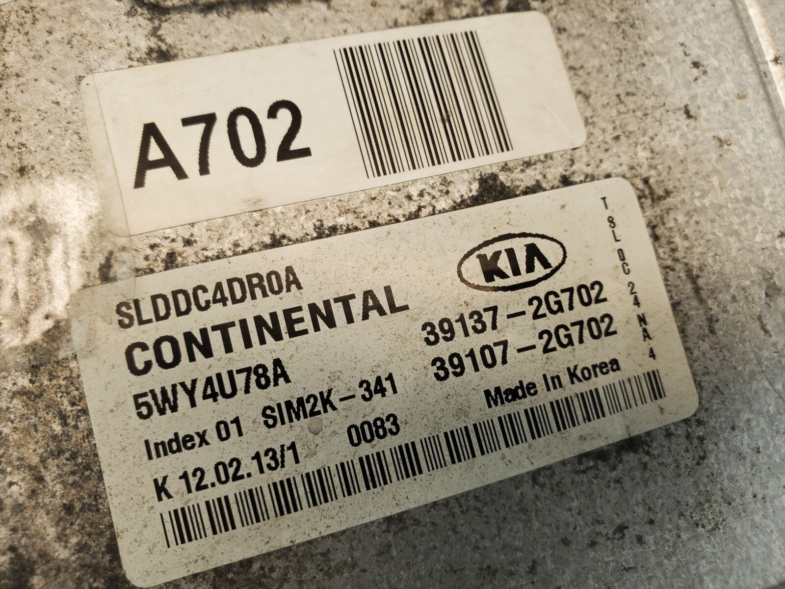 13 Kia Sportage Engine Computer Control Module ECU ECM 39107-2G702 OEM