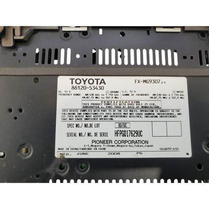 06 07 08 Lexus IS250 IS350 AM FM XM CD radio receiver 86120-53430 P1801
