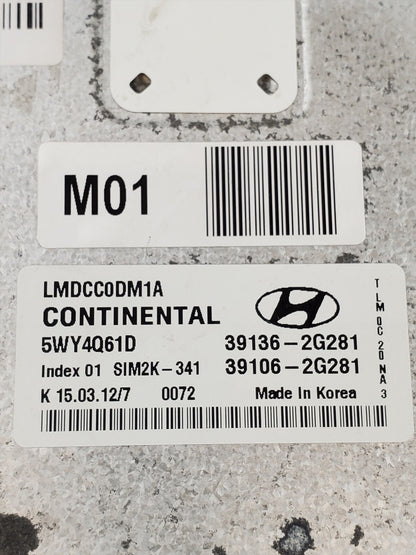 2012-2013 Hyundai Tucson 2.0L Engine Control Module ECU ECM 39136-2G281 OEM