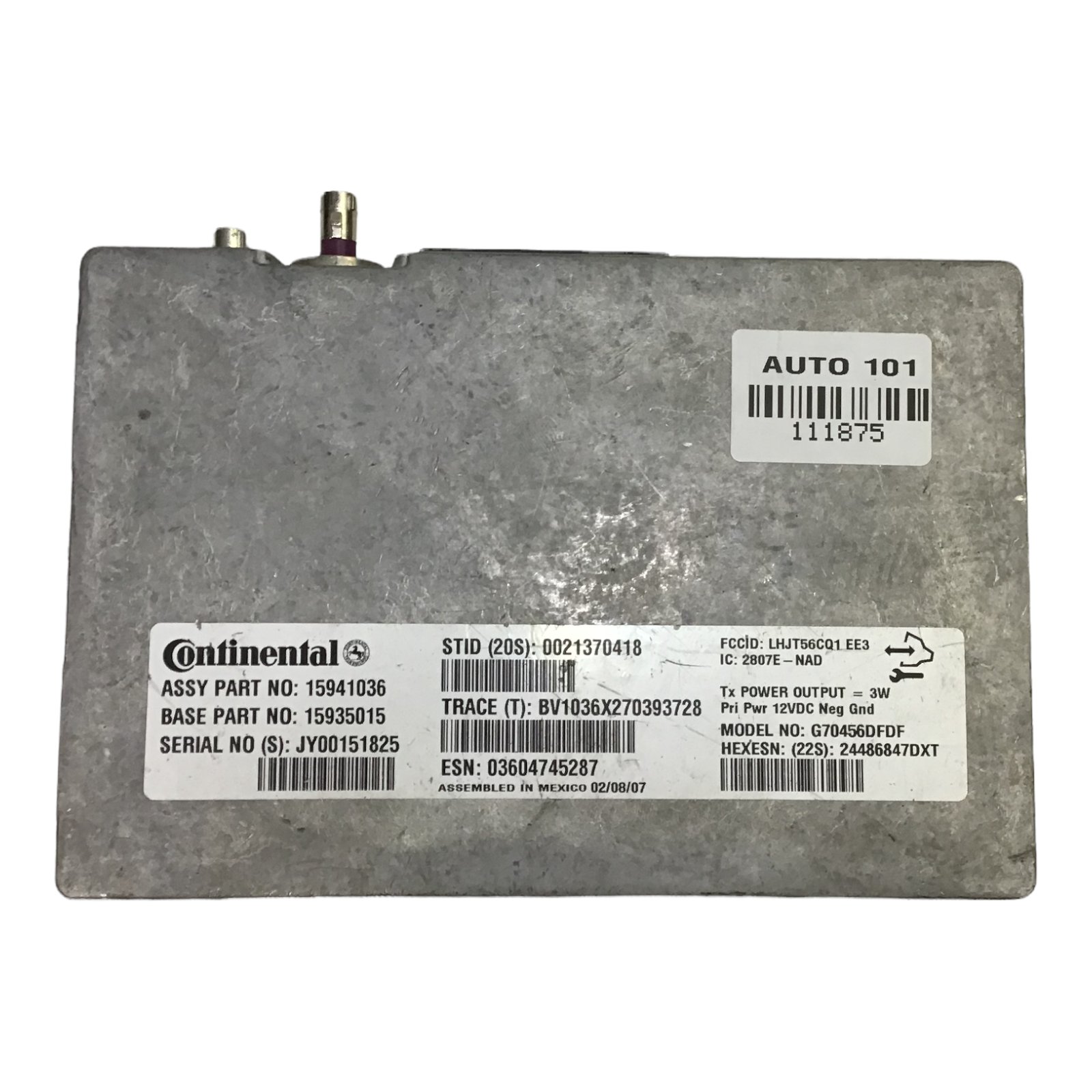 2007 07 08 GMC SIERRA ONSTAR COMMUNICATION CONTROL MODULE 15941036 15935015 OEM