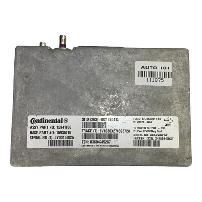 2007 07 08 GMC SIERRA ONSTAR COMMUNICATION CONTROL MODULE 15941036 15935015 OEM