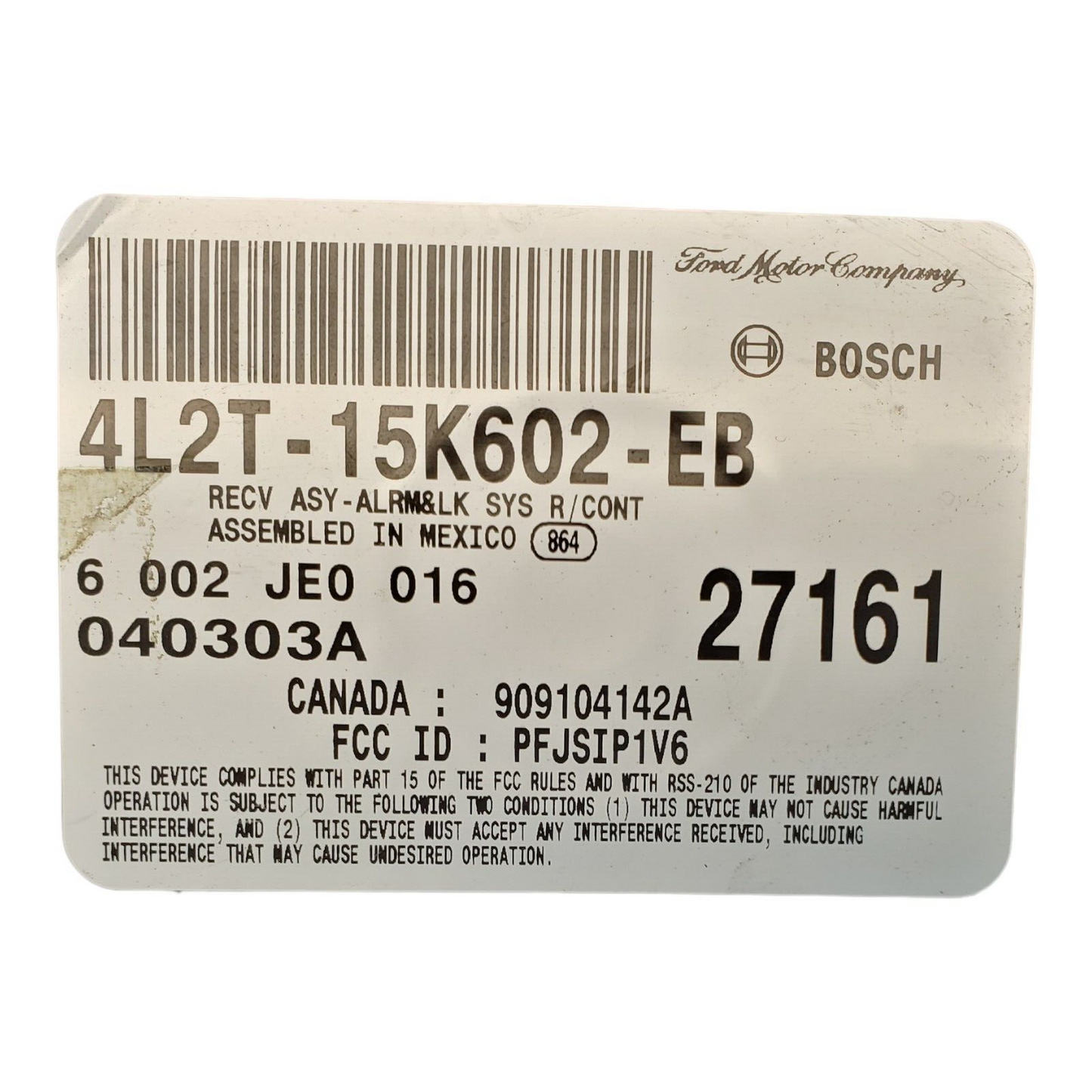 ✅2002 FORD EXPLORER, 4L2T-15K602-EB, ANTI THEFT KEYLESS ENTRY MODULE