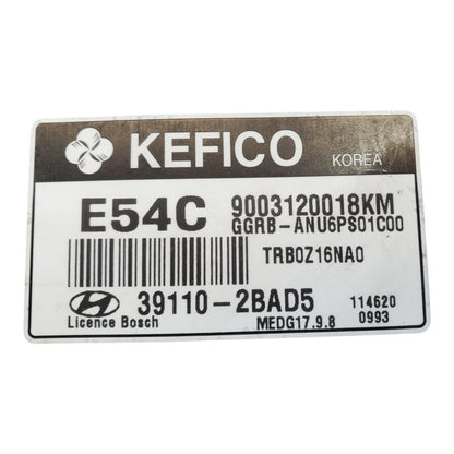 12-14 Accent 39110-2BAD5 Computer Brain Engine Control ECU ECM EBX Module