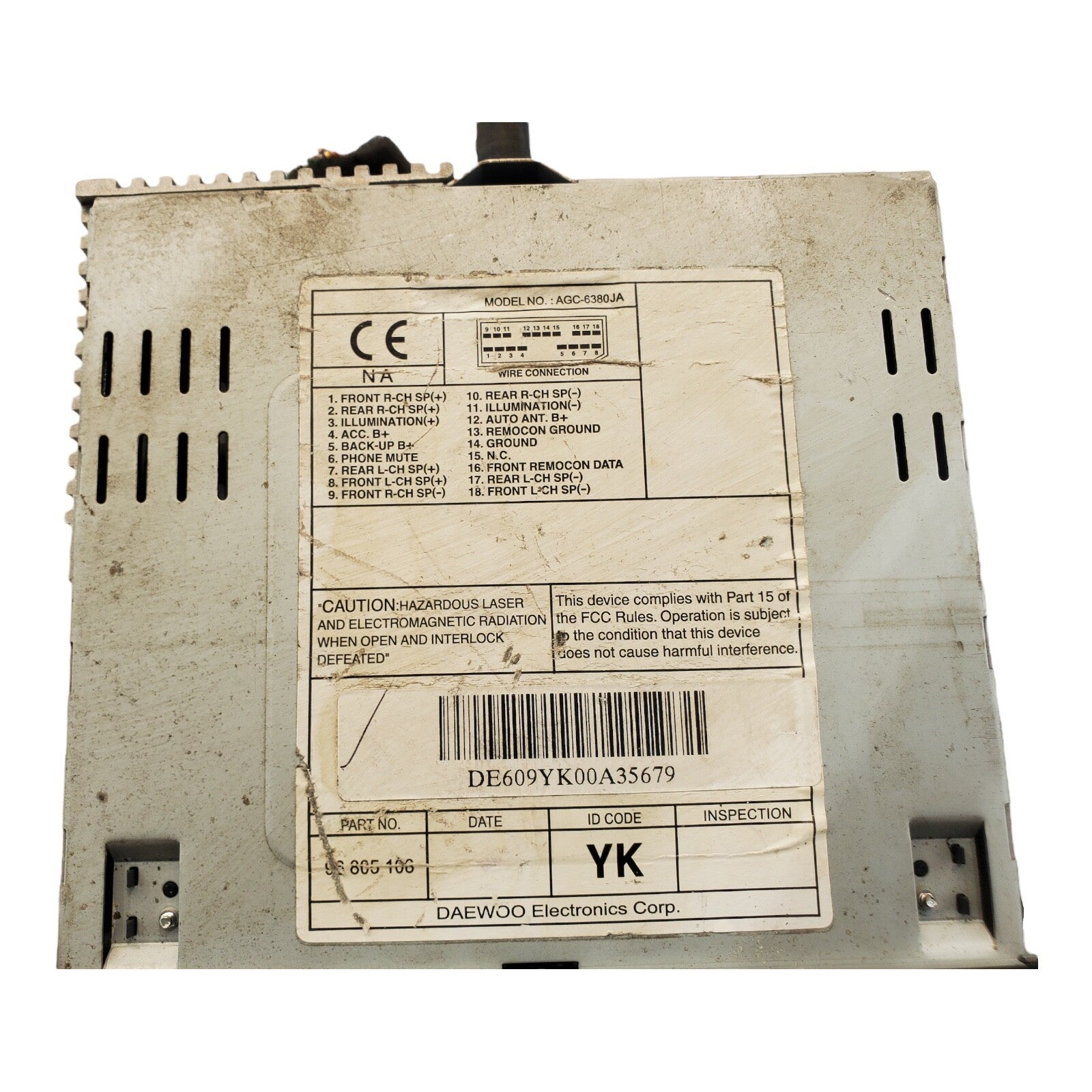 05-08 Suzuki Forenza CD Player Stereo Radio Unit AGC6380JA