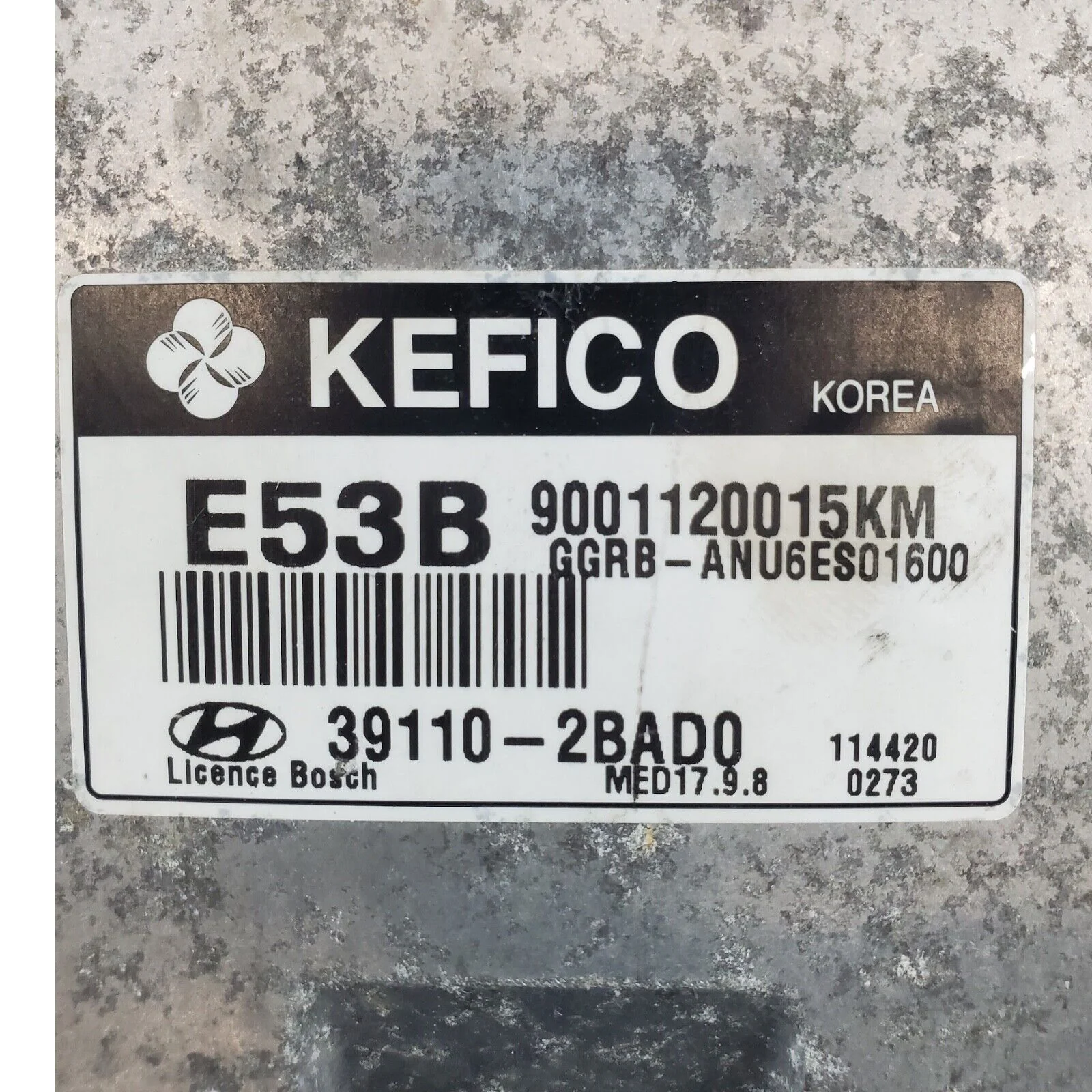 11-14 Hyundai Accent Computer Brain Engine Control ECU ECM EBX Module 391102BAD0