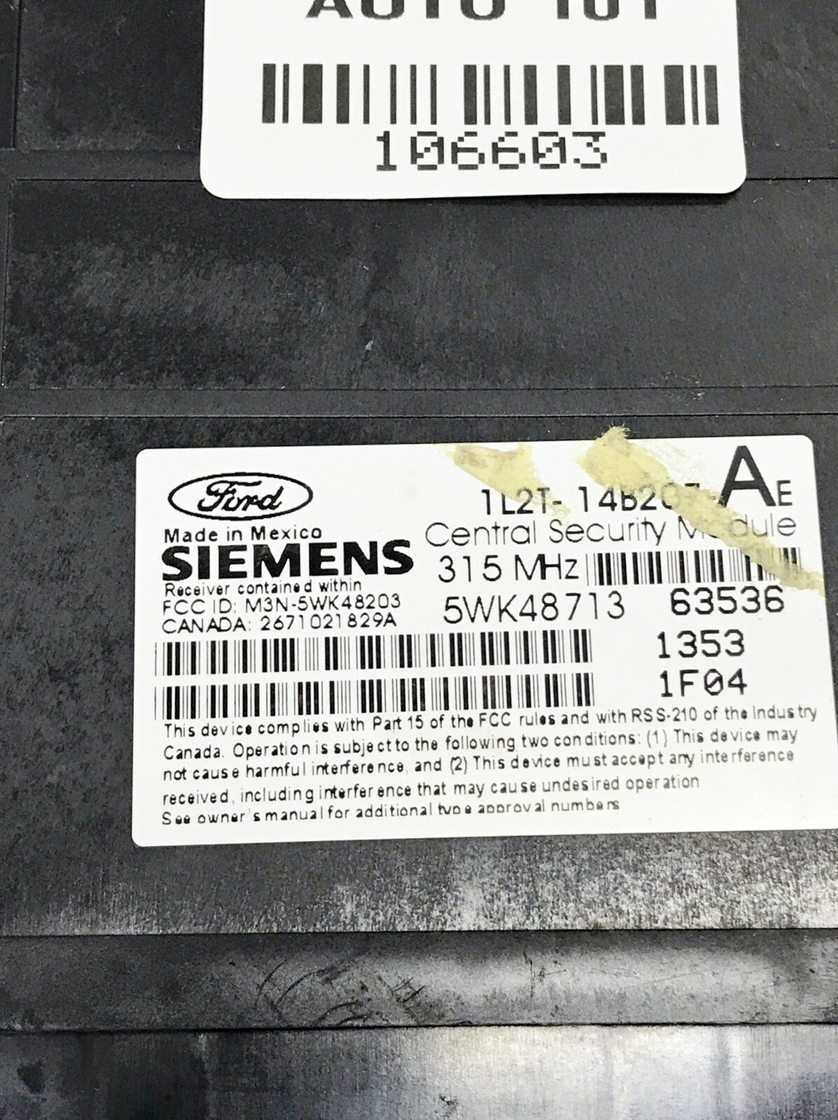 ✅ 02 FORD EXPLORER REMOTE KEYLESS ENTRY MODULE 1L2T-14B207-AE