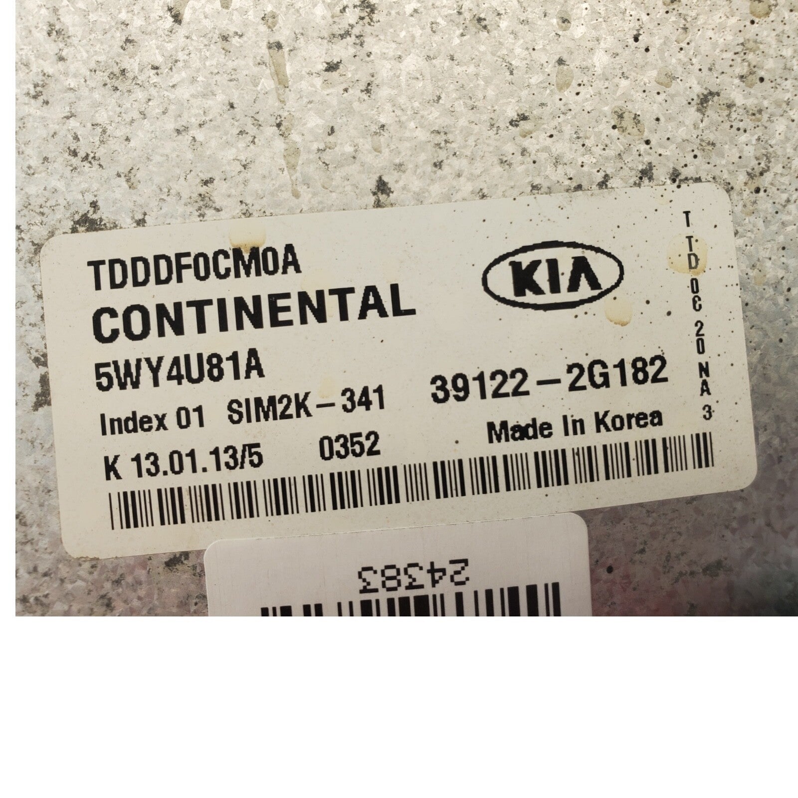 11-13 Kia Forte 39122-2G182 Computer Brain Engine Control ECU ECM EBX Module