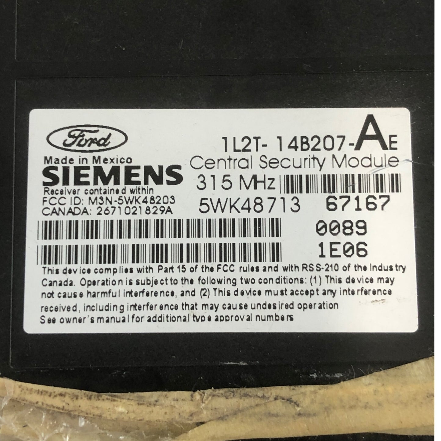 ✅ 02 FORD EXPLORER REMOTE KEYLESS ENTRY MODULE 1L2T-14B207-AE
