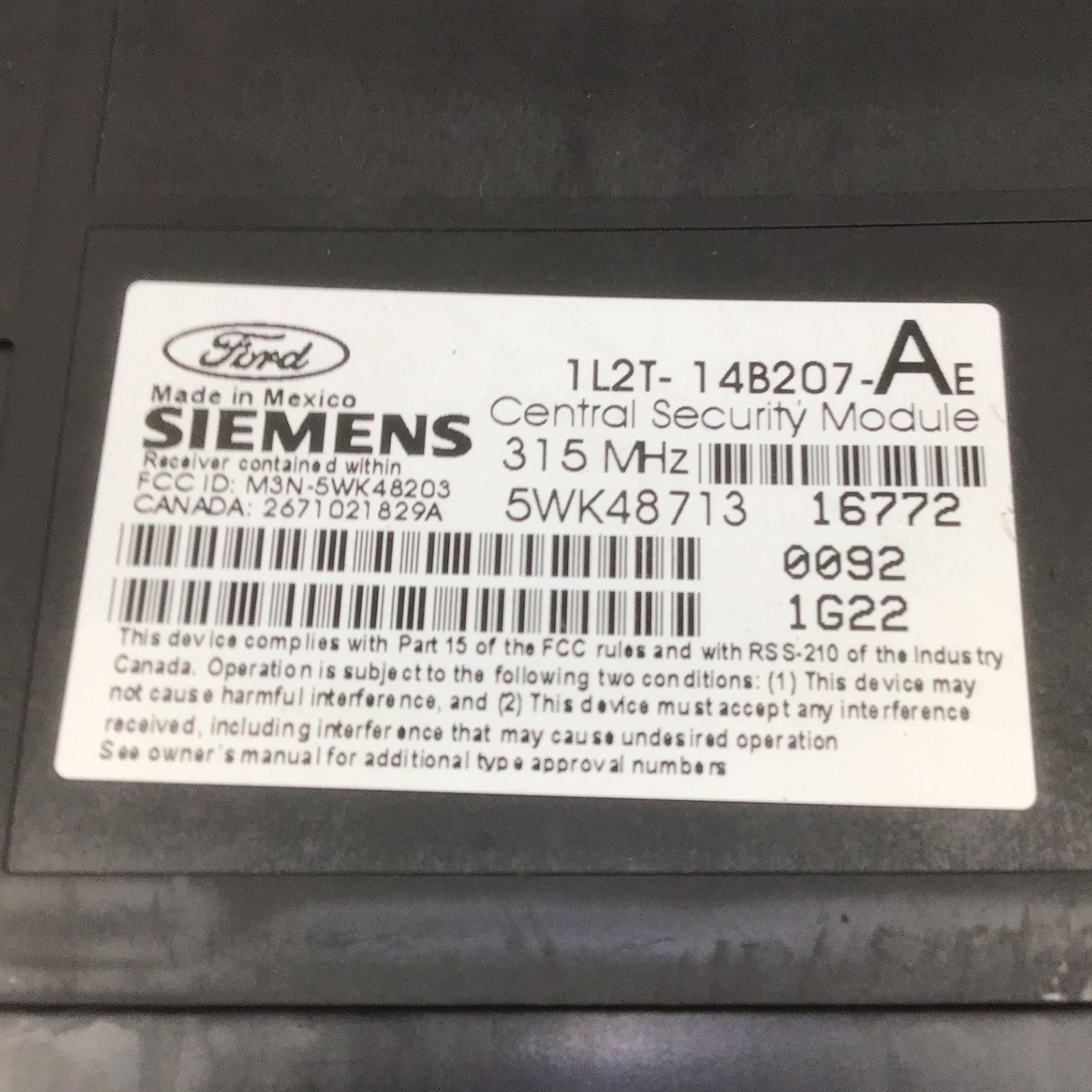 ✅ 02 FORD EXPLORER REMOTE KEYLESS ENTRY MODULE 1L2T-14B207-AE