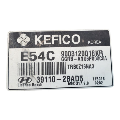 ENGINE COMPUTER HYUNDAI ACCENT 2012 2013 2014 39110-2BAD5 PCM ECM ECU OEM