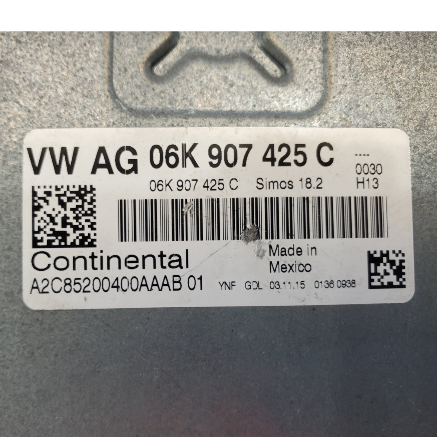2014 - 2018 Volkswagen Jetta 1.8T ECM Engine Computer Module ECU 06K907425C