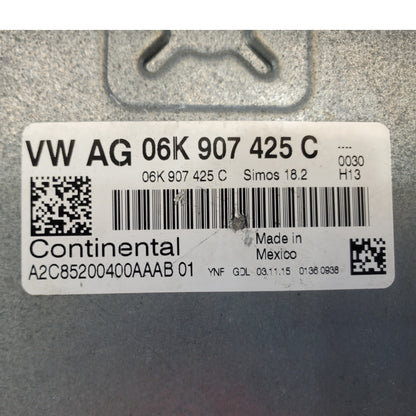 2014 - 2018 Volkswagen Jetta 1.8T ECM Engine Computer Module ECU 06K907425C