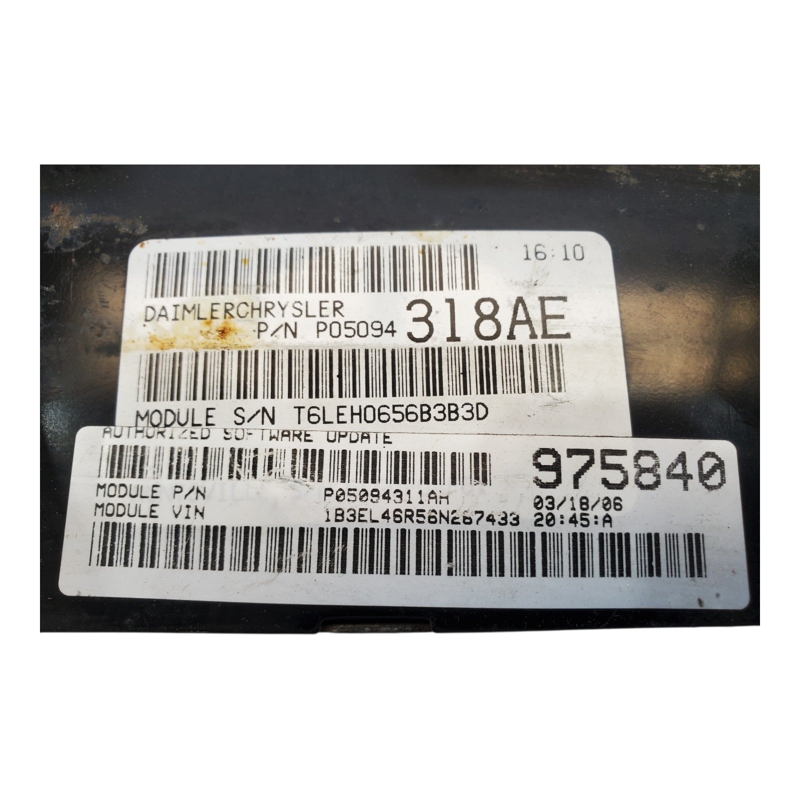 2006 CHRYSLER SEBRING DODGE STRATUS 2.7L ENGINE CONTROL ECM ECU PCM 05094311AH