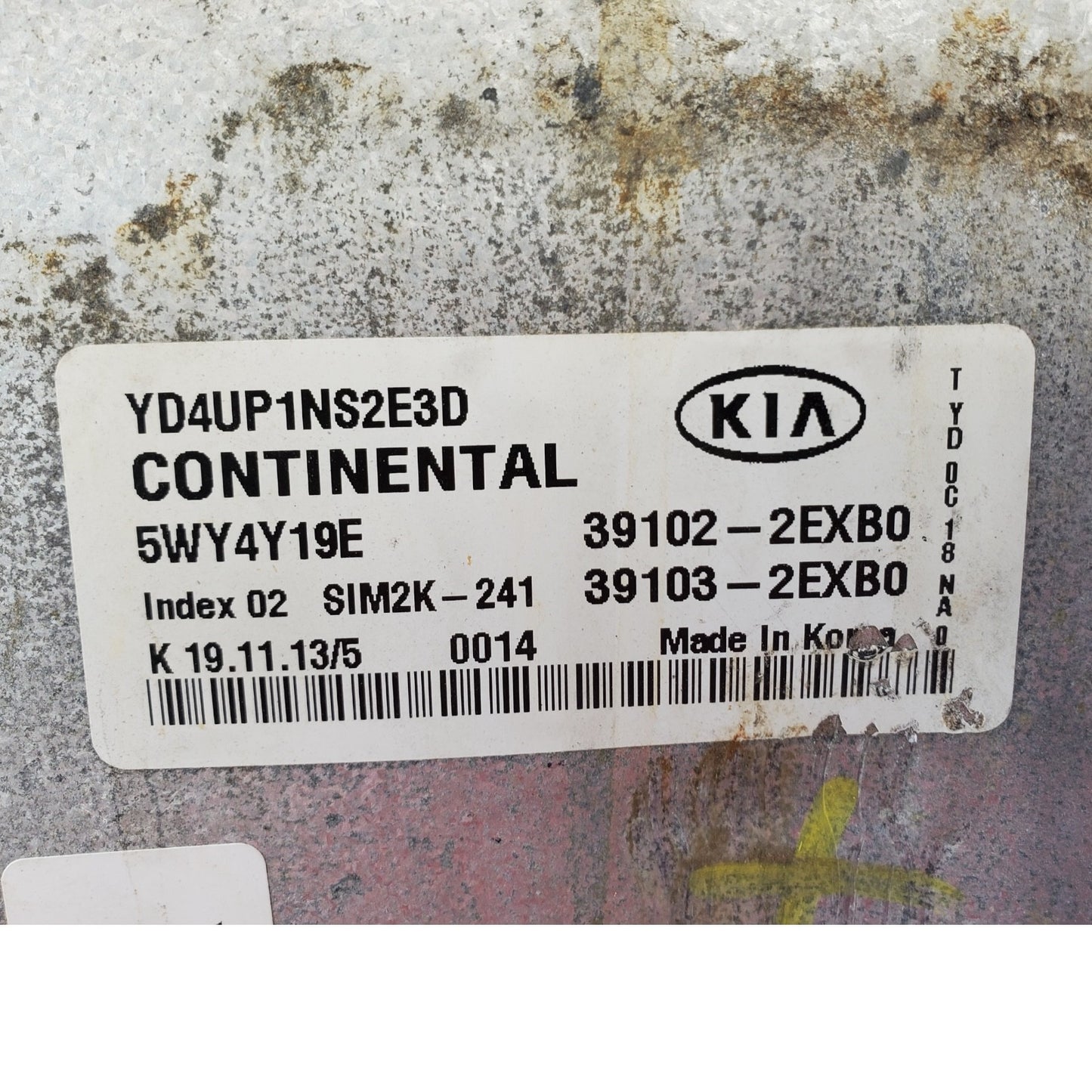 ENGINE COMPUTER KIA FORTE 2014 39102-2EXB0 39103-2EXB0 1.8L PCM ECM ECU OEM