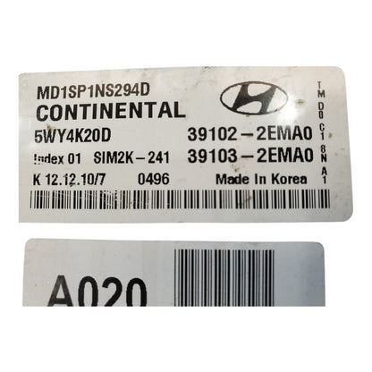 11 12 13 Hyundai Elantra 1.8 Engine Control Module Unit ECU ECM OEM 39102-2EMA0