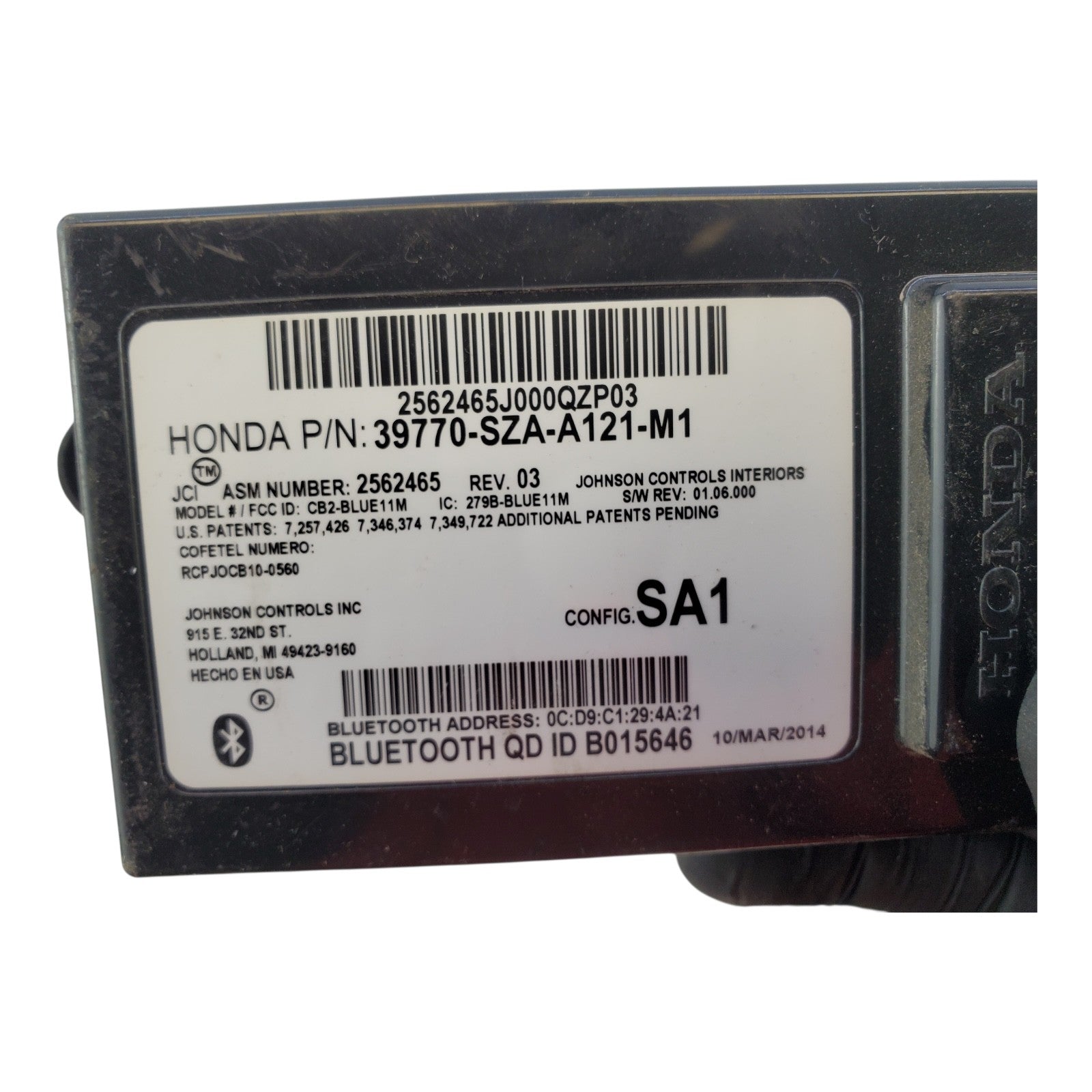 CONTROL Bluetooth communication MODULE 39770-SZA-A121-M1 2012-2015 HONDA