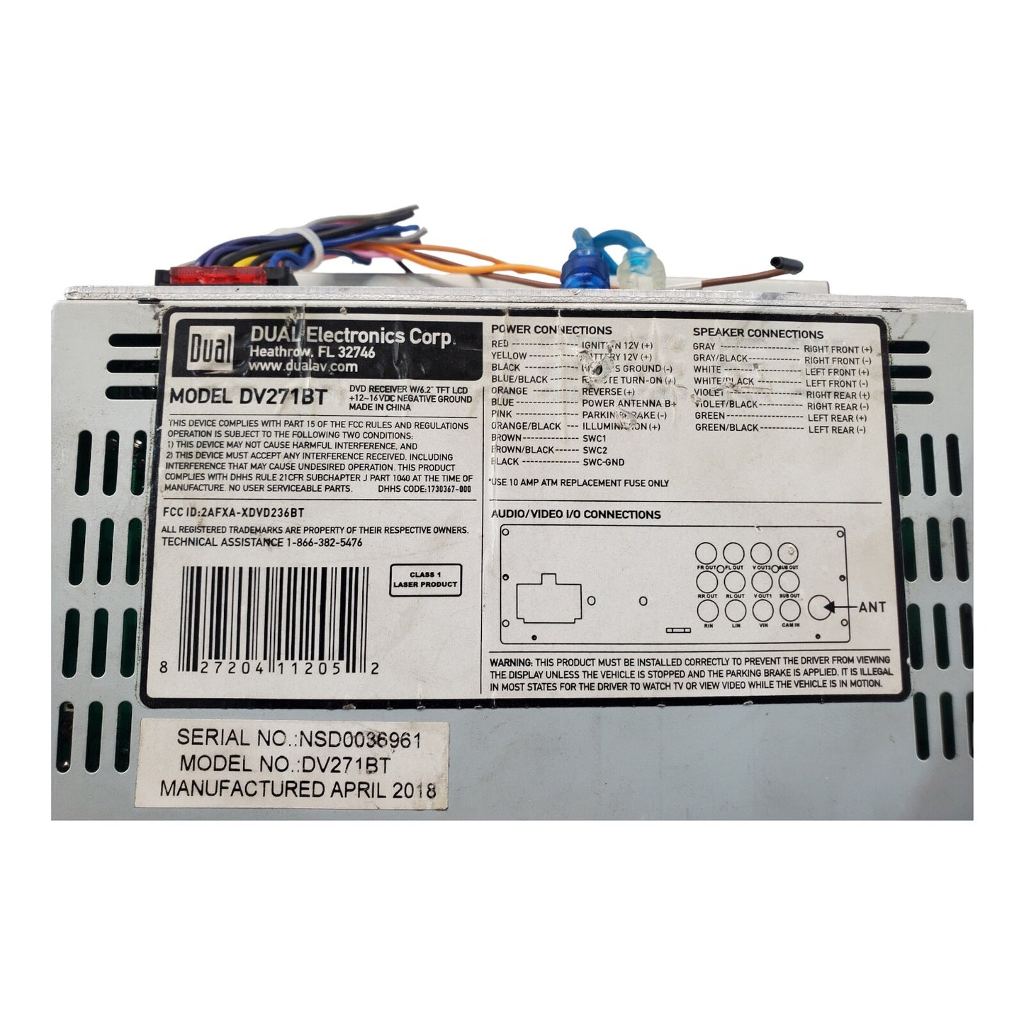 Dual Electronics DV271BT Multimedia DVD Receiver With Bluetooth