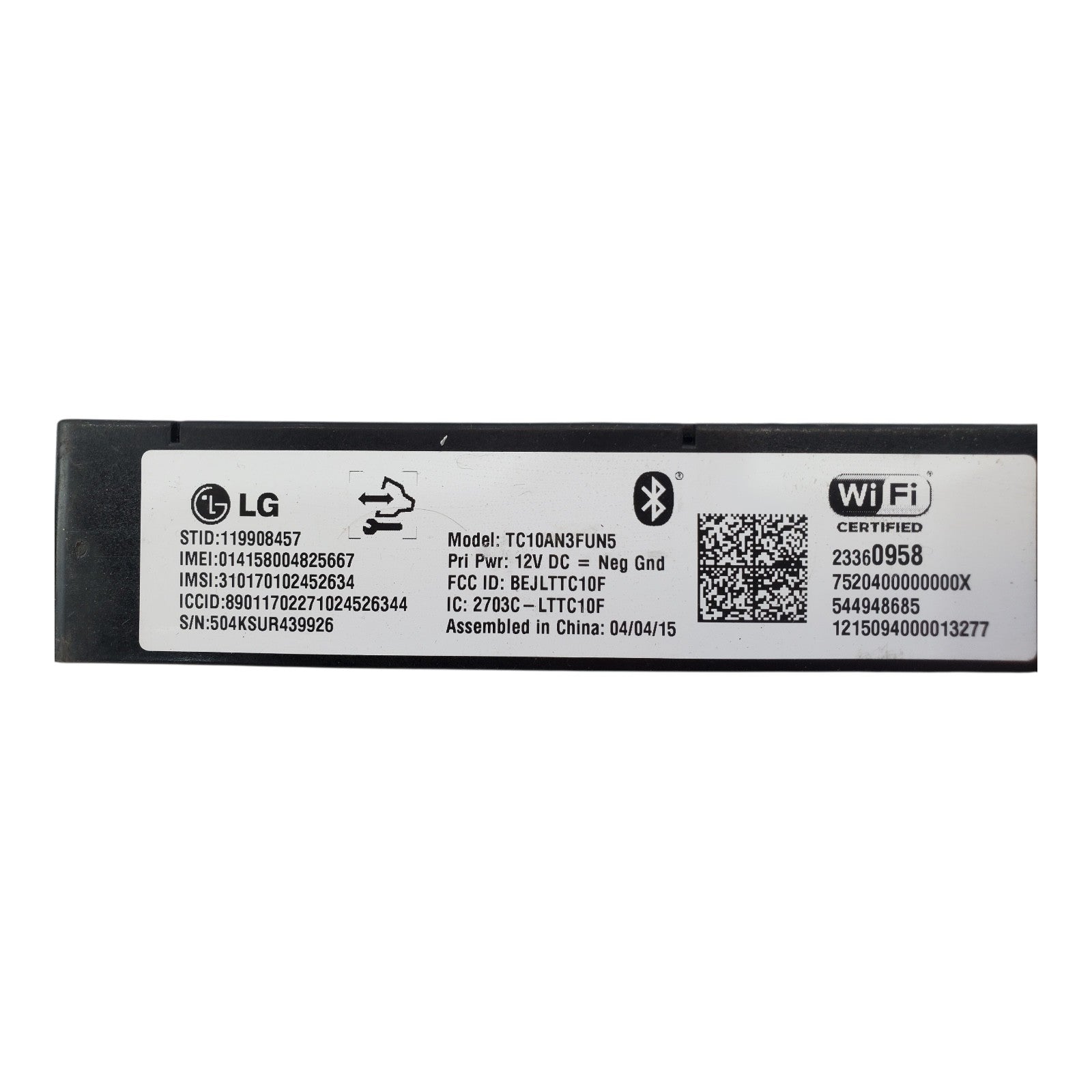 Chevrolet Sonic communication control module 2015 unit assy OEM 23360958