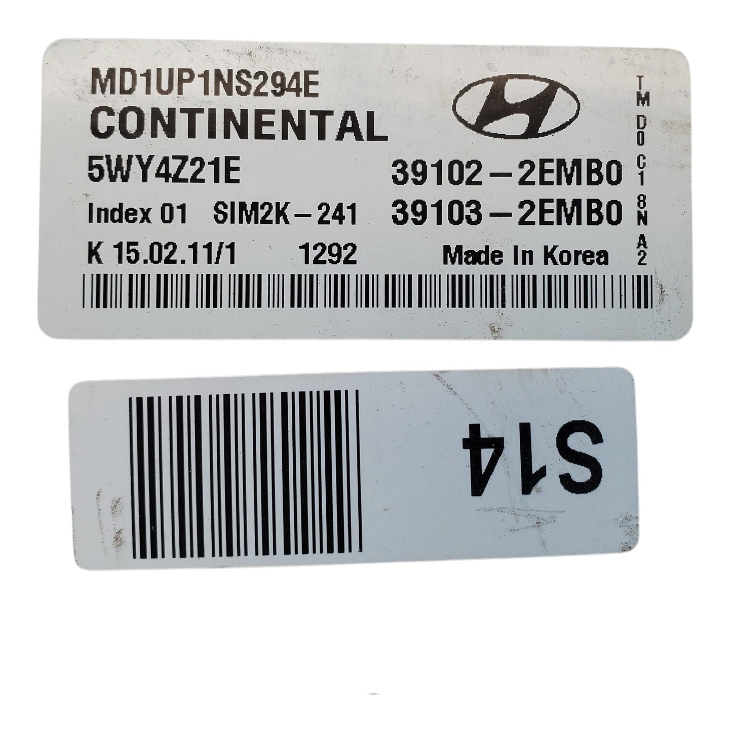 2011 2012 2013 Hyundai Elantra 1.8 Engine Control Module ECU ECM OEM 39102-2EMB0