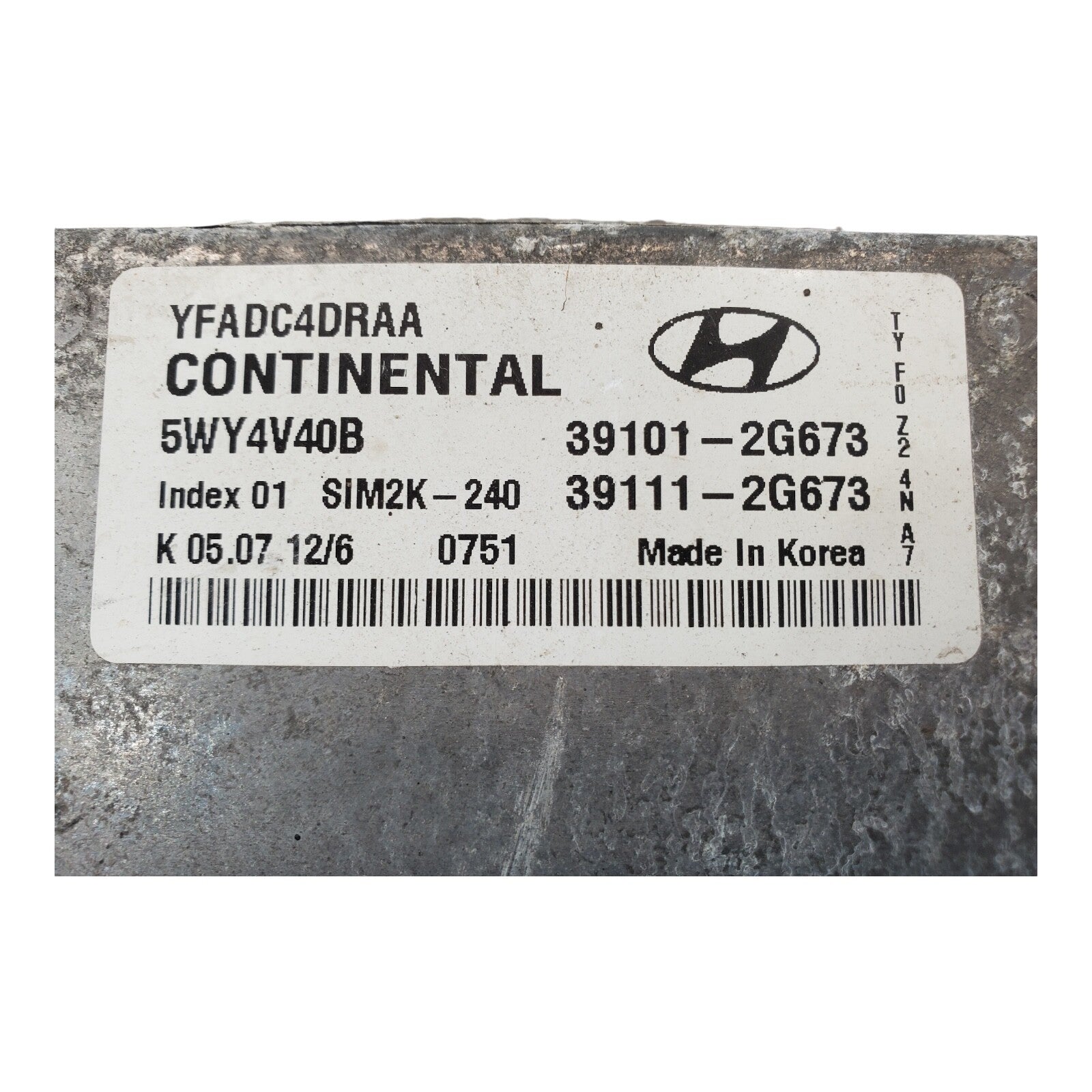 11-14 HYUNDAI SONATA ENGINE CONTROL MODULE ECU ECM PCM OEM 39101-2G673