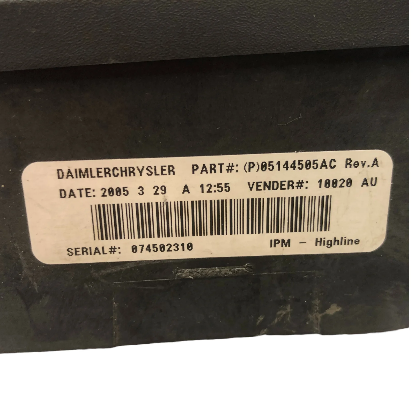 2005 - 2007 Caravan Town & Country Fuse Box Relay Control Module 05144505AC