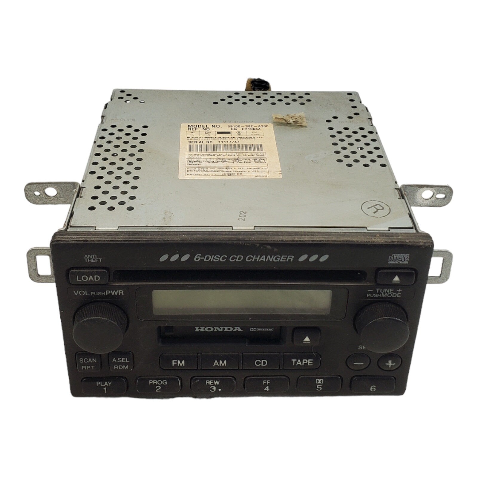 Honda Accord 2002 Original Stereo Reciever Radio Model 39100 S82 A300 6 Disc