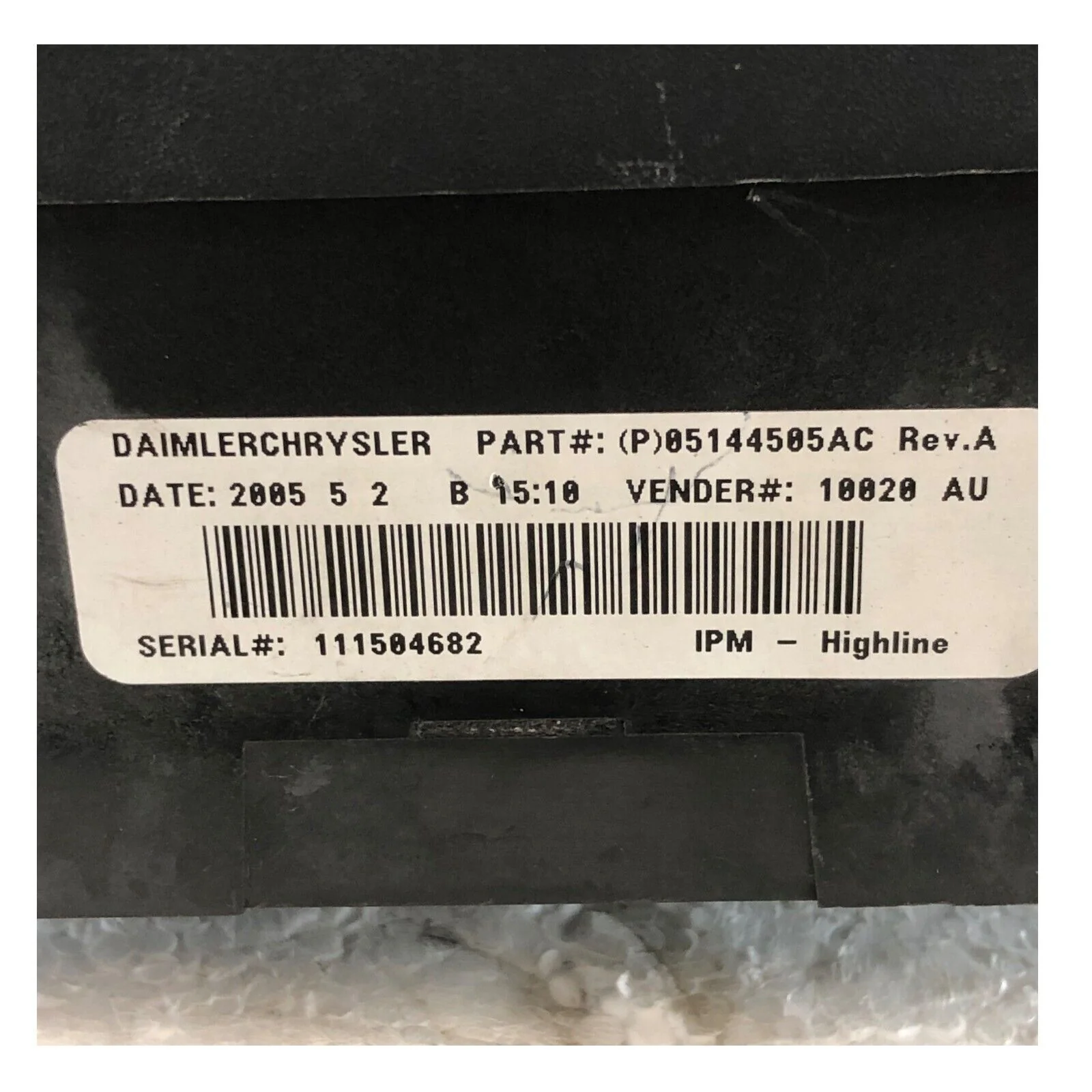 2005 - 2007 Caravan Town & Country Fuse Box Relay Control Module 05144505AC