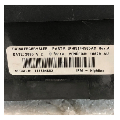 2005 - 2007 Caravan Town & Country Fuse Box Relay Control Module 05144505AC