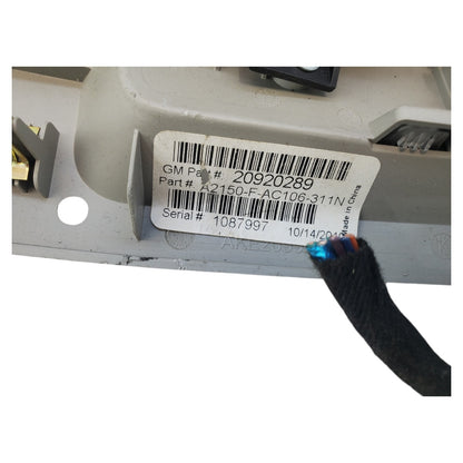 2010 - 2016 Cadillac SRX Overhead Console Center Light Beige 20920289 OEM