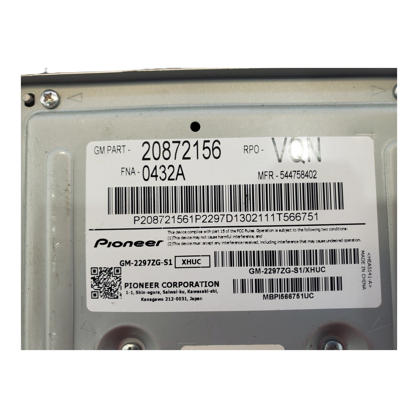 OEM Radio For Equinox Amplifier 20872156