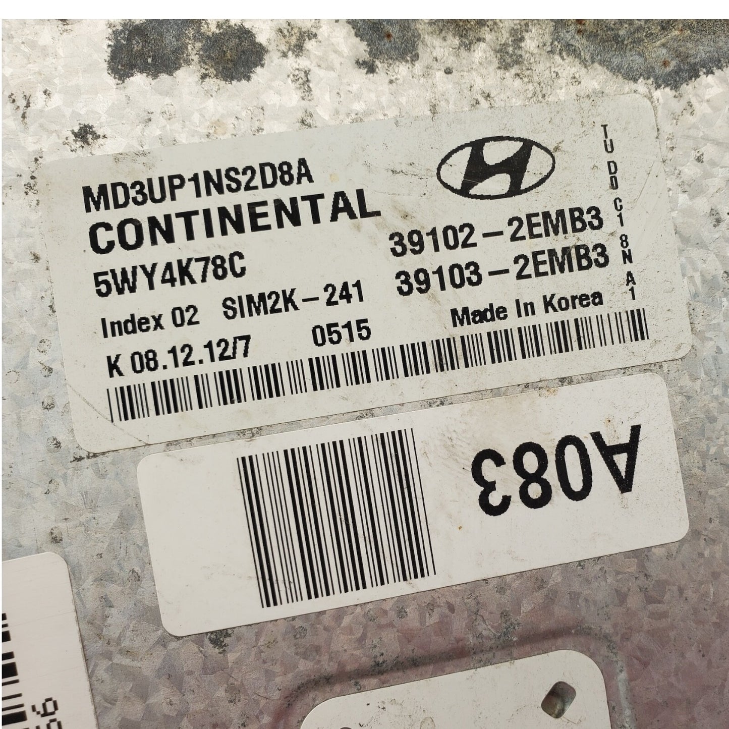 11-13 Hyundai Elantra Engine Computer Control Module ECU ECM 391022EMB3