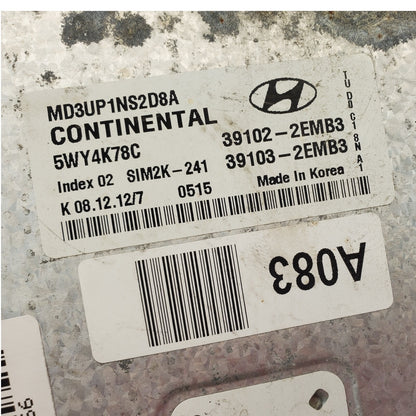11-13 Hyundai Elantra Engine Computer Control Module ECU ECM 391022EMB3