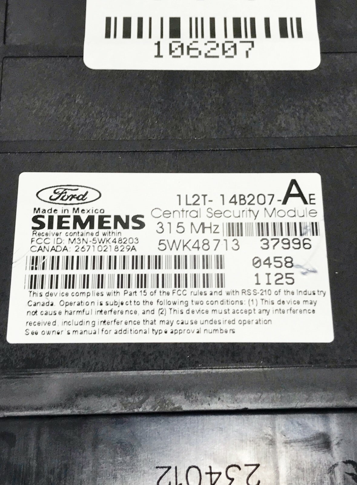 ✅ 2002 FORD EXPLORER REMOTE KEYLESS ENTRY MODULE 1L2T-14B207-AE