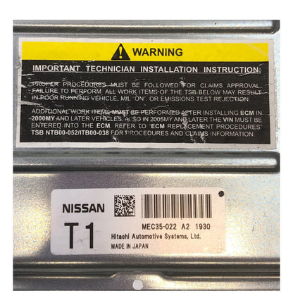 ✅ 04 Nissan Altima Engine Control Module ECM Computer MEC35-022 A2