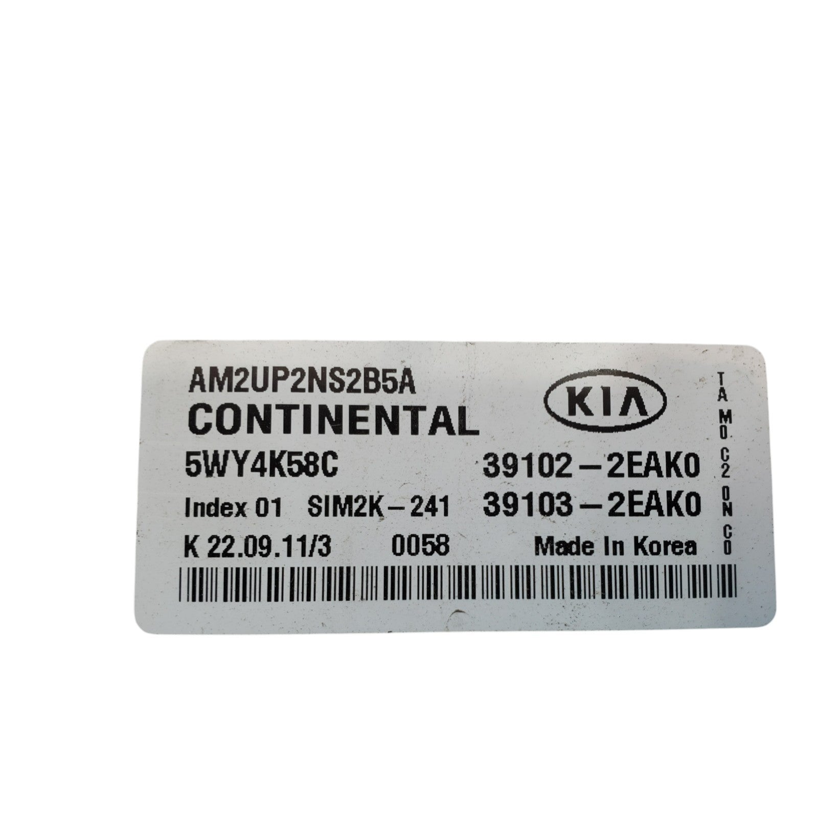 ENGINE COMPUTER KIA SOUL 2012 2013 39102-2EAK0 39103-2EAK0 2.0L AT PCM ECM OEM