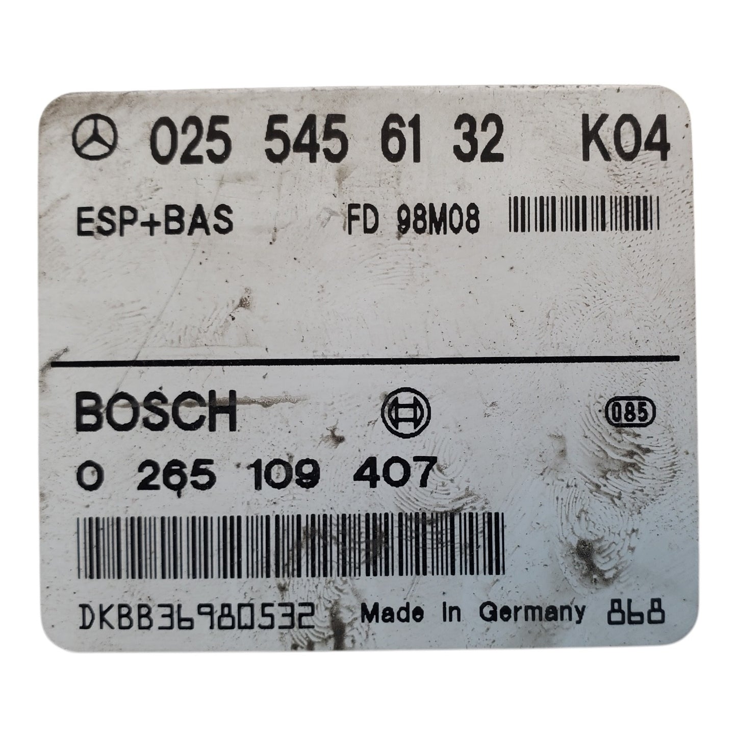 ABS CONTROL MODULE MERCEDES BENZ W202 CLK-CLASS CLK430 1999 2000 0255456132 OEM